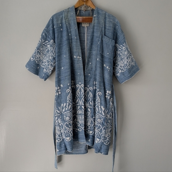 Sea New York Jacket Women's 0 Blue Sky Cardigan Embroidered Kimono Belt Cotton - Picture 1 of 12